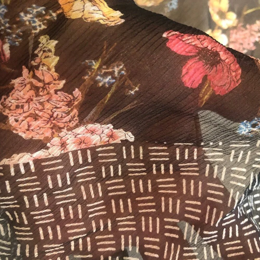 🖤 Sheer Floral Patchwork Scarf | Romantic & Lightweight